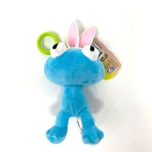 Rainbow Friends 4" CYAN Easter Bag Clip Plush Bunny Ears NWT
